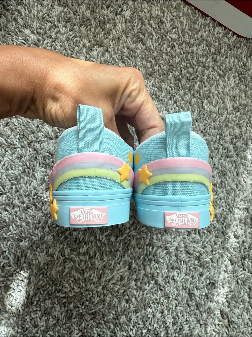 Vans Toddler shooting star rainbow Classic Slip-On V Shoe size 9
